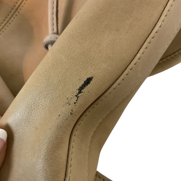 Coach Leather No 588-5703 Drawstring Flap Bucket Bag Tan Crossbody Made In USA - Picture 11 of 14